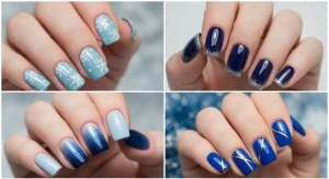 blue winter nails